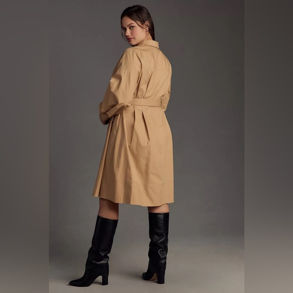 Anthropologie Mare Mare Long-Sleeve Collared Zip-Front Midi Dress - Small - Picture 10 of 10